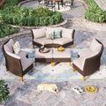 Sophia & William Half-Moon Outdoor Patio Furniture Set 8 Piece Large & High by SophiaWilliam