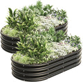 4x2x1ft-2pcs-Oval Raised Garden Bed Kit, Galvanized Planter Garden Boxes Outdoor by kingddeergardenbed