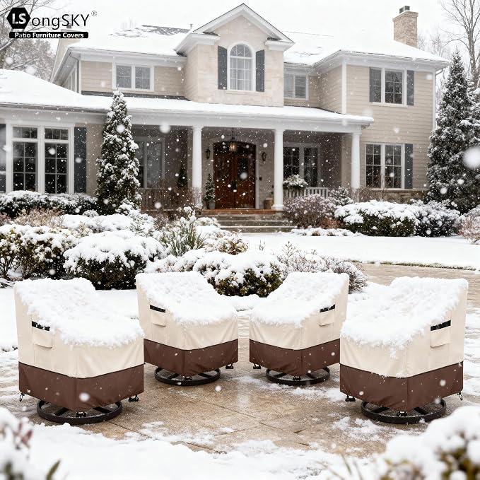 Patio Swivel Chair Cover 4 Pack, Waterproof Heavy Duty Patio Chair Covers - Image 7