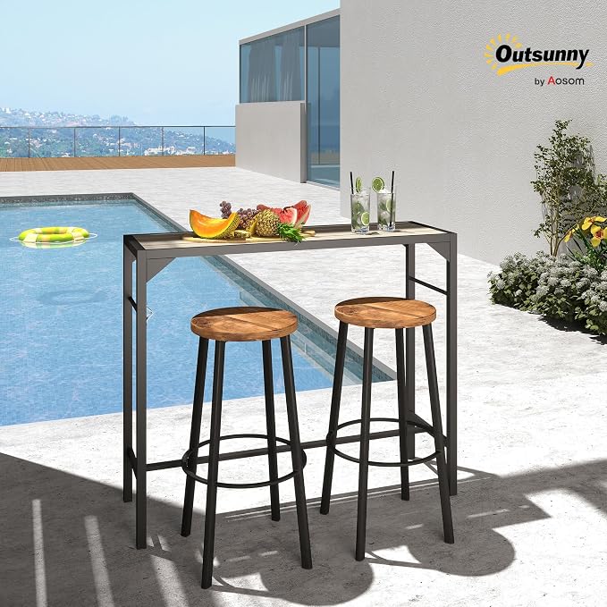 Outsunny 47" Outdoor Bar Table, Bar Height Patio Table - Image 2