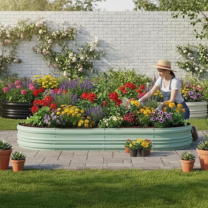 WORKPRO 2PK 8x4x1ft Outdoor Galvanized Raised Garden Bed, Easy Assembly Planter - Image 8