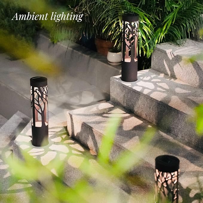 4Pack Solar Pathway Lights Outdoor, Landscape Lighting Dust to Dawn Solar Lights - Image 3