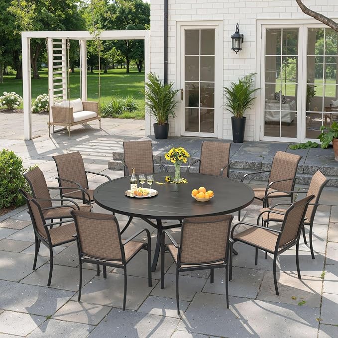 VICLLAX 11 Pieces Patio Outdoor Dining Set by HOME