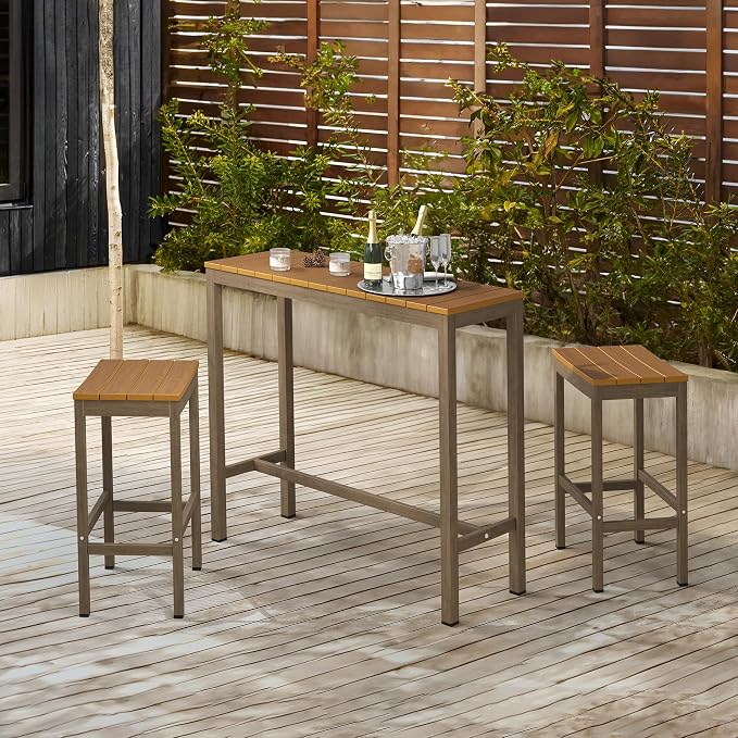 Outdoor Bar Stools Set of 2, 26 Inch All Weather HDPS Patio Counter Height - Image 4