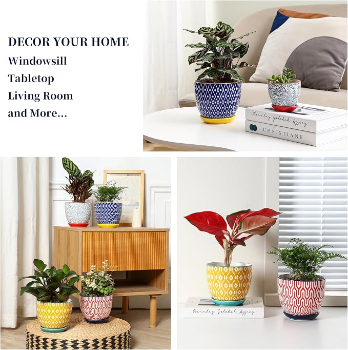 Selamica Ceramic Plant Pots, 5.6 Inch Flower Pots - Image 6