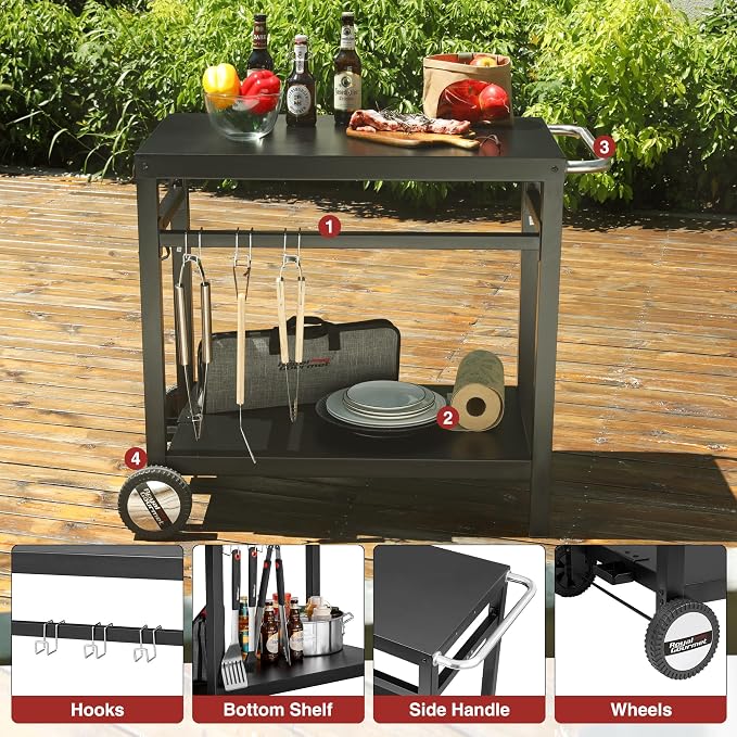 Royal Gourmet Dining Cart Table - Image 4