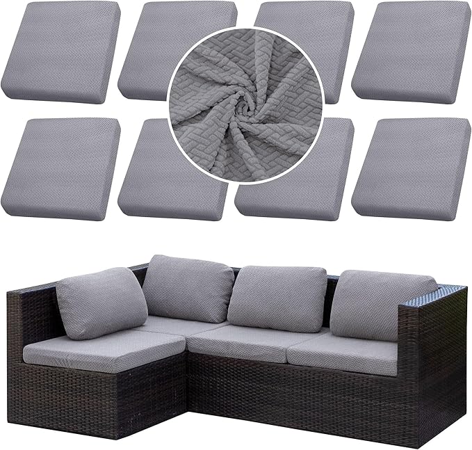 Outdoor Cushion Covers Set, Replacement by SUKAIKEQA