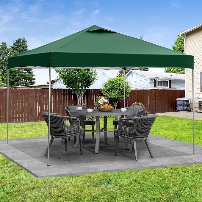 GDY 10x10 Pop Up Canopy Tent, Easy Set up Outdoor Silver Coated Beach Gazebos - Image 7