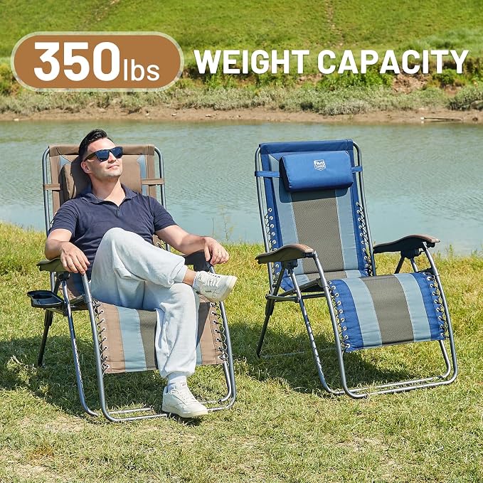 Timber Ridge Oversized Zero Gravity Chair, Padded Reclining Lounge Chair - Image 5