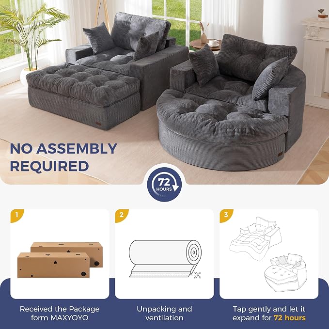 MAXYOYO Modular Sectional Chaise Lounge Sofa, 2 Sets Upholstered Lounge Chair - Image 7