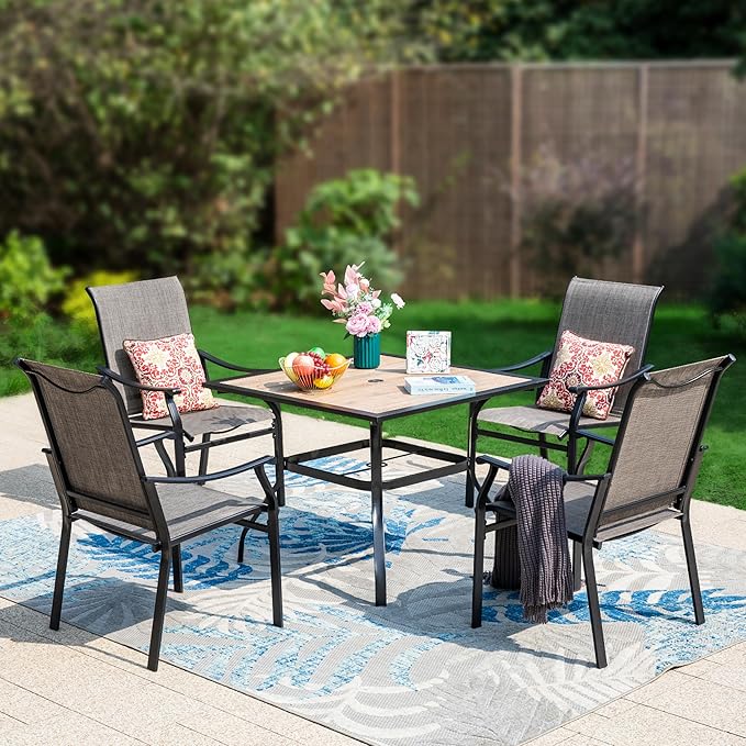 Sophia & William 5-Piece Outdoor Dining Set, 4 Comfortable Textilene Chairs and by SophiaWilliam
