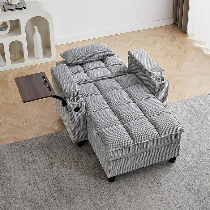 Eafurn 6-Position Adjustable Convertible Chaise Lounge Sleeper Chair by EAFURN