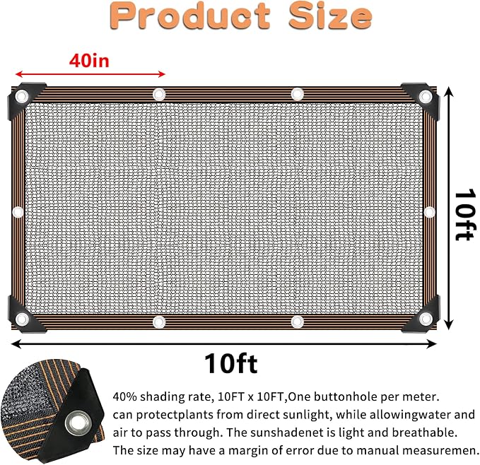 Shade Cloth for Garden Plants, 40% Shade Cover for Plants Greenhouse Outdoor - Image 2