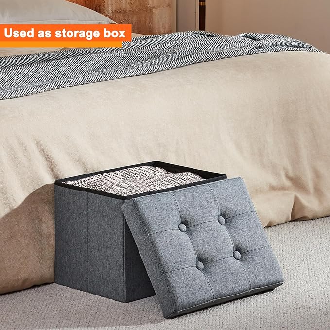 ALASDO Storage Ottoman Footrest Stool Small Ottoman - Image 2