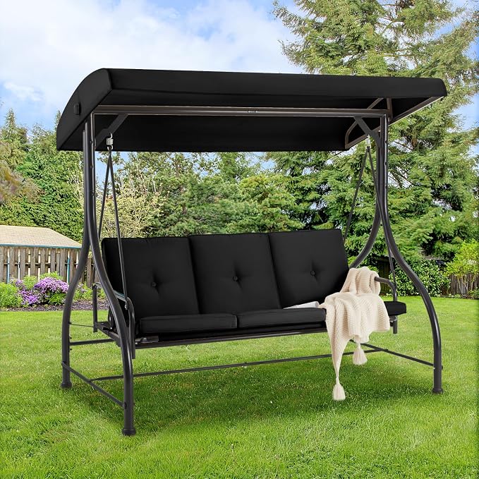 AECOJOY 3-Seat Outdoor Porch Swing by AECOJOY