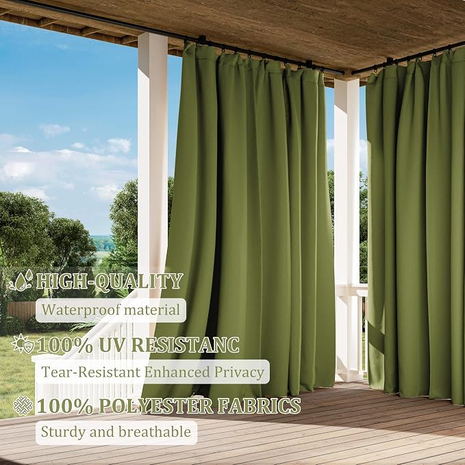 Gazebo Universal Replacement Privacy Curtain, 4-Panels Sidewall Curtains - Image 5