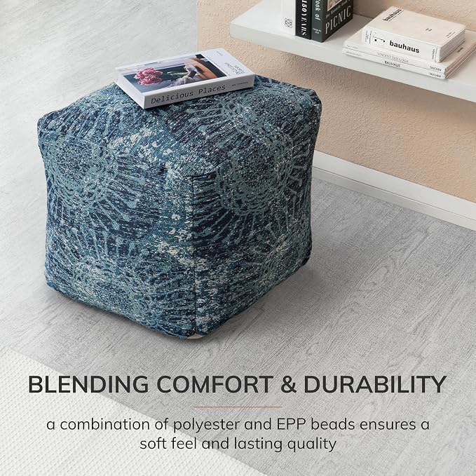 Anji Mountain 100% Handmade & Handcrafted Comfortable Home Décor Pouf Ottoman - Image 5