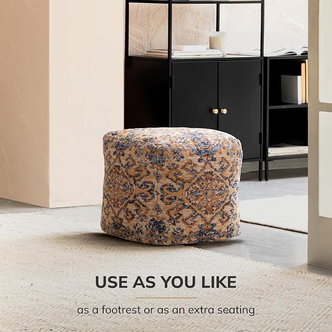 Anji Mountain 100% Handmade & Handcrafted Comfortable Home Décor Pouf Ottoman - Image 7