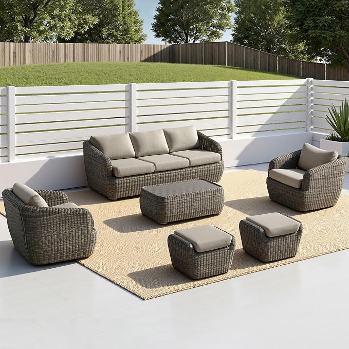 CHITA Patio Wicker 3-Seater Sofa - Image 8