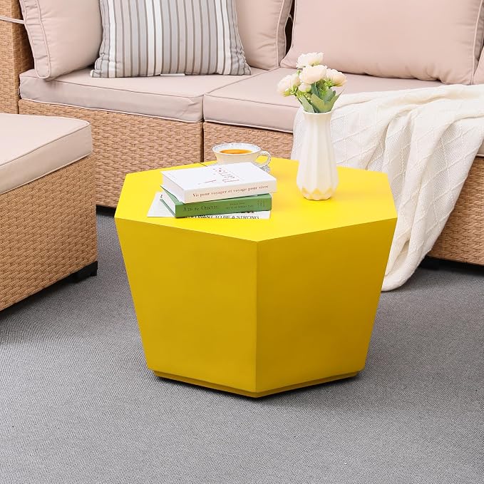 UPHA Outdoor Hexagon Coffee Table, Small Modern Minimalist Accent Tables - Image 6