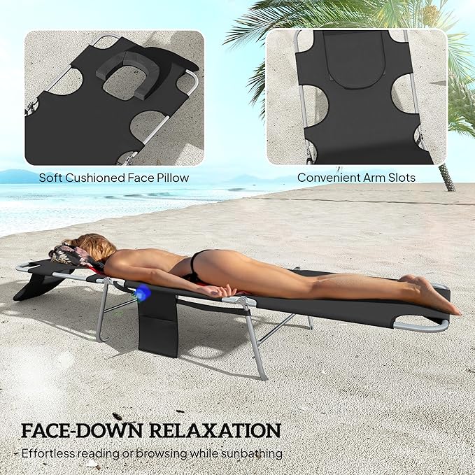 Outsunny Chaise Lounge Chair Outdoor Set of 2 - Image 5