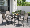 PHI VILLA 5 pcs Patio Dining Table and Chairs, 4 Outdoor Dining Chairs and by PHIVILLAThepioneerofcomfortablehouseholdsupplies