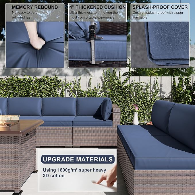 Kullavik 10 Pieces Outdoor Patio Furniture Set - Image 5