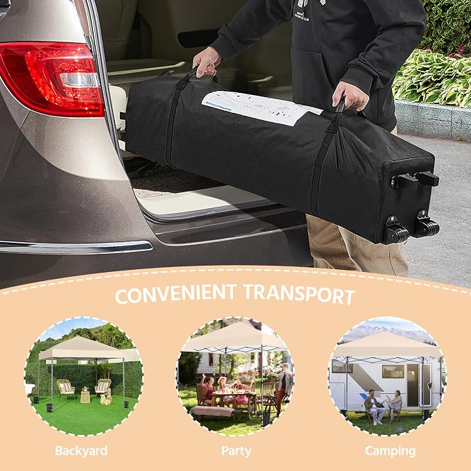 Yaheetech 10x10 1-Person Setup Pop Up Canopy Tent, Instant Portable Commercial - Image 6
