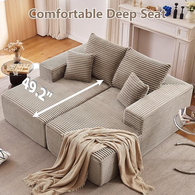 ODUWA Oversized Double Chaise Lounges Indoor, Upholstered Boneless Cloud - Image 6