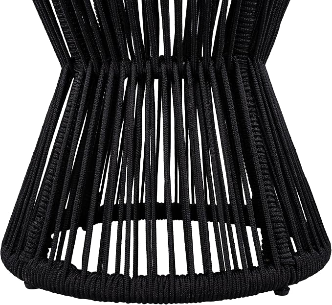 Scott Living Nara 25.8" Acacia Wood Outdoor Side Table, Metal Frame+Woven Rope - Image 6