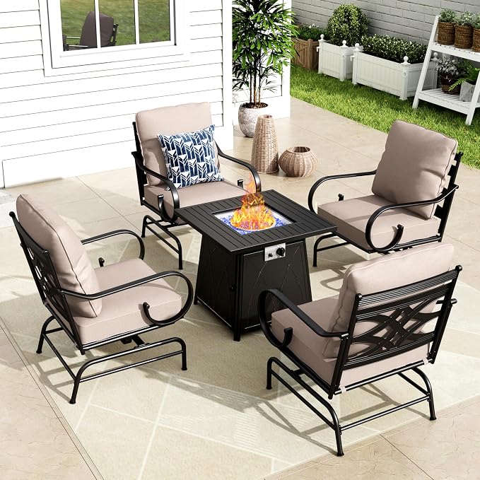 MFSTUDIO 5 Pieces Large Patio Sofa Conversation Set by MFSTUDIO