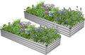 2PCS 7x3x1ft Galvanized Raised Garden Bed Kit, Galvanized Planter Raised Garden by Easllre