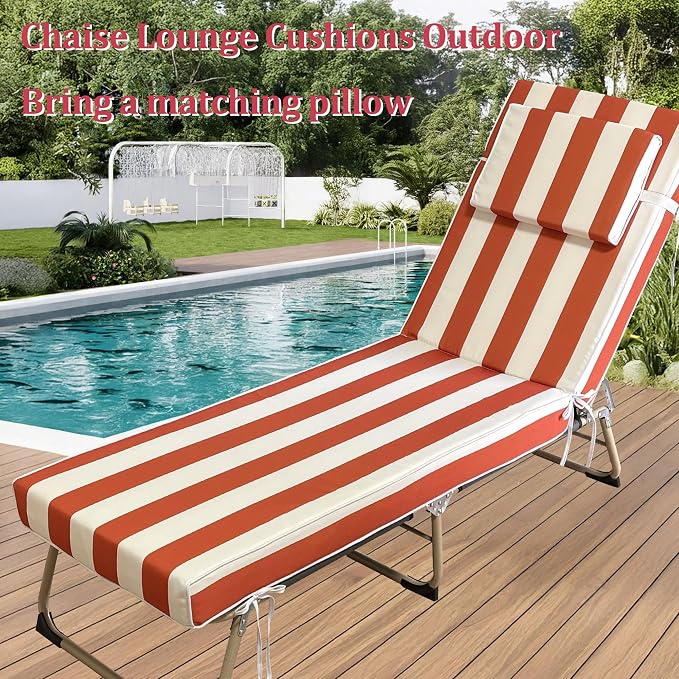Chaise Lounge Cushions Outdoor 72x21x4 Inch, Patio Lounger Chair Cushion - Image 6