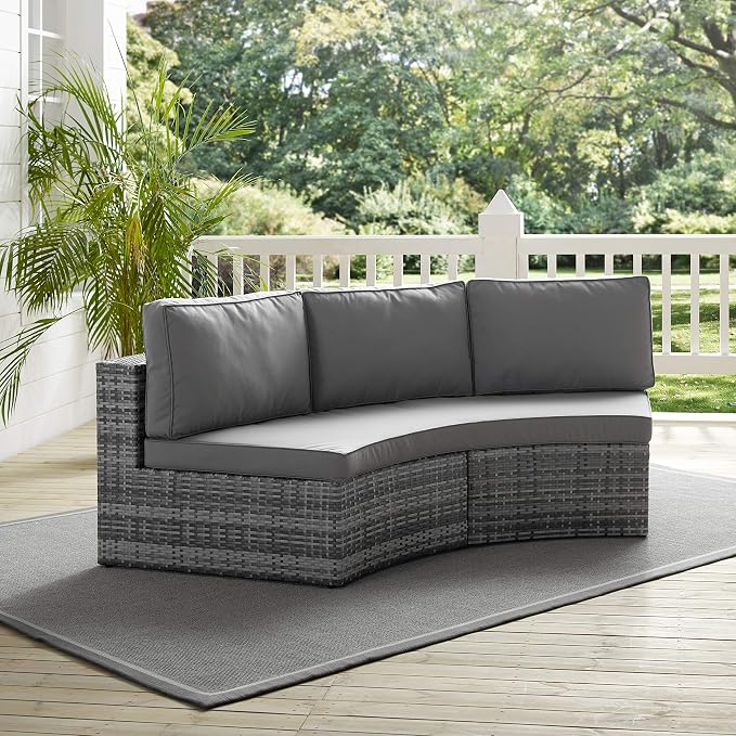 Crosley Furniture Catalina Outdoor Sectional Sofa, 3-Person Wicker Patio Couch - Image 7