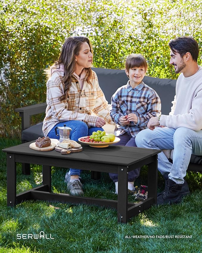 SERWALL HDPE Patio Conversation Set, 6-piece Sectional Outdoor Furniture Set - Image 9