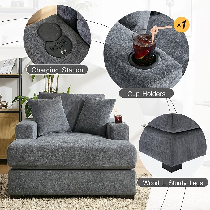 Merax Modern 43.5" Chaise Lounge - Image 5
