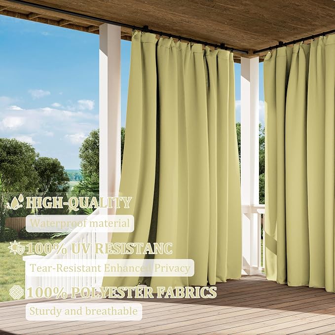 Gazebo Universal Replacement Privacy Curtain, 4-Panels Sidewall Curtains - Image 5