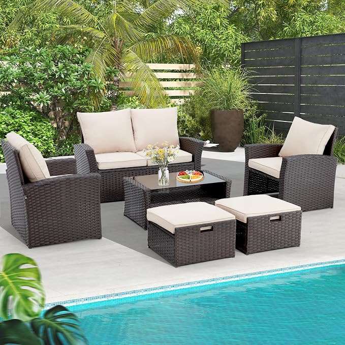 HOMREST 6 Pieces Outdoor Patio Furniture Set - Image 5