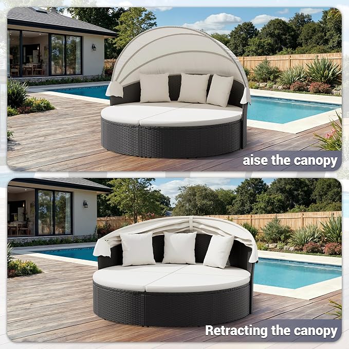 Patio Furniture Round Outdoor Daybed - Image 4