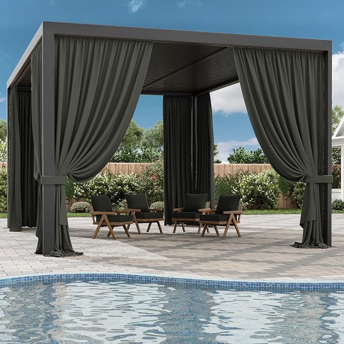 Gazebo Universal Replacement Privacy Curtain, 4-Panels Sidewall Curtains - Image 6
