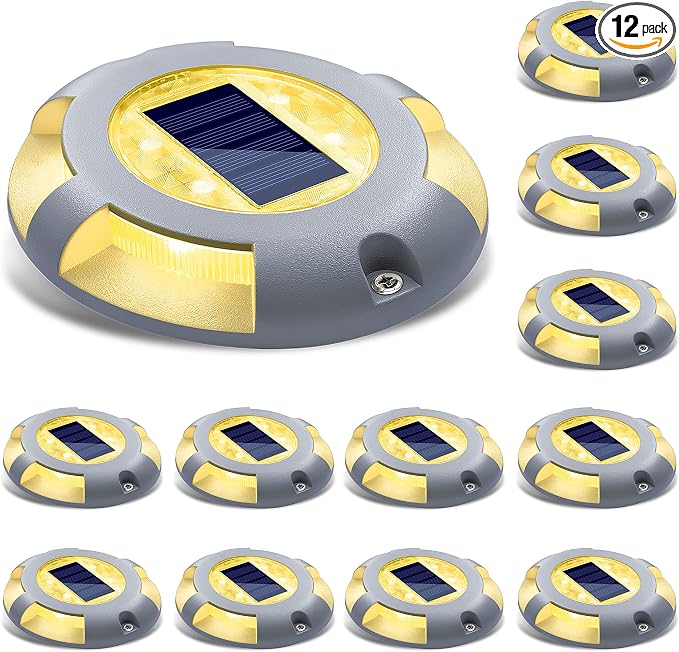 SIEDiNLAR Solar Deck Lights Driveway Dock LED Light Solar Powered Outdoor by Siedinlar