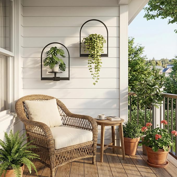 2 Pack Plant Stand Indoor Outdoor Hanging Planters - Image 7