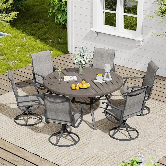 VICLLAX 47.2" Round Outdoor Table, Patio Dining Table - Image 4