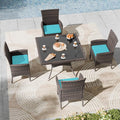 Kullavik 5-Piece Outdoor Dining Set Patio Rattan Furniture Set, Patio Dining by KULLAVIK