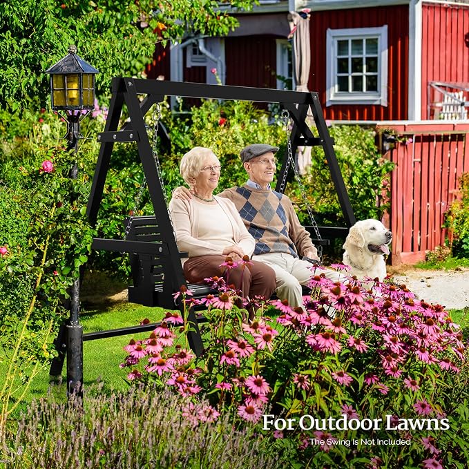 VINGLI 4FT Porch Swing Frame, 660 LBS Capacity Wooden A-Frame Swing Stand - Image 7