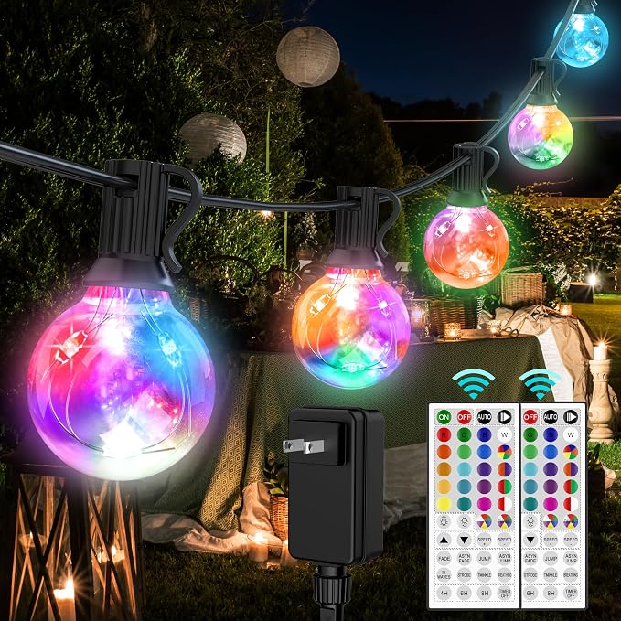 LED Outdoor String Lights, 30FT Connectable G40 Patio Light Outdoor Waterproof by Omika