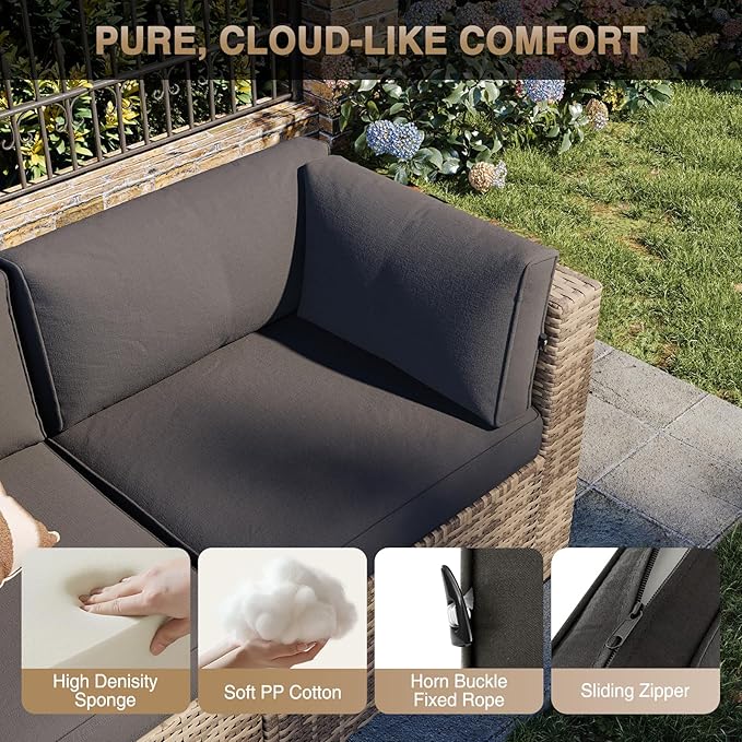 Aoxun Patio Furniture Sets, 7-Piece Outdoor Patio Furniture - Image 3