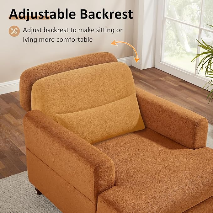 Oversized Chaise Lounge Chair Set of 2, Cloud Fluffy Chaise Sofa Recliner - Image 3