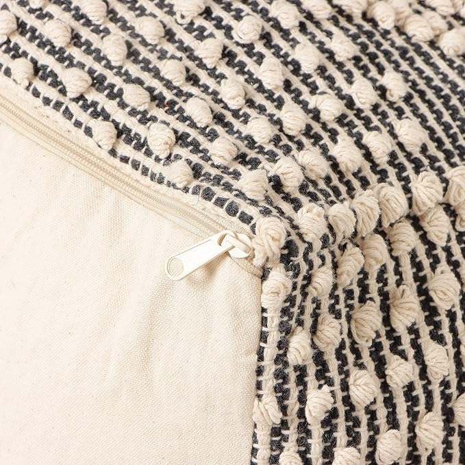 REDEARTH · UNSTUFFED Square Pouf Ottoman Cover Textured Storage Boho Cube Poof - Image 8
