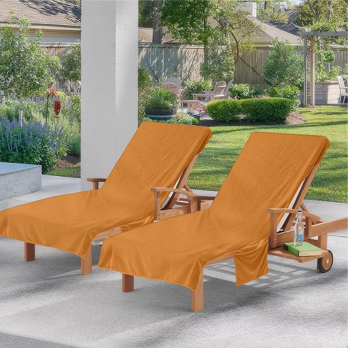 Super Soft & Thick Lounge Chair Towel Cover, Chaise Lounge Cover - Image 2